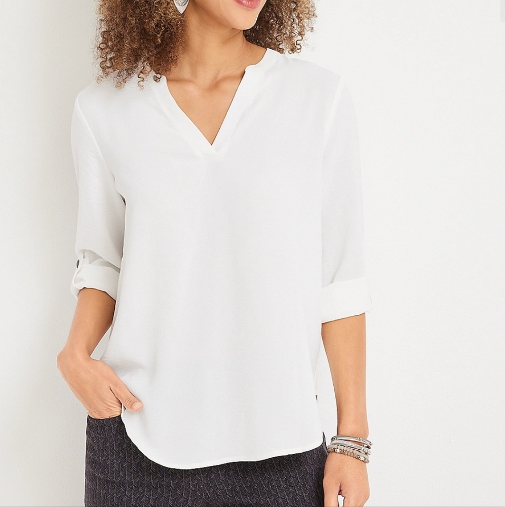 Maurices cream blouse size medium